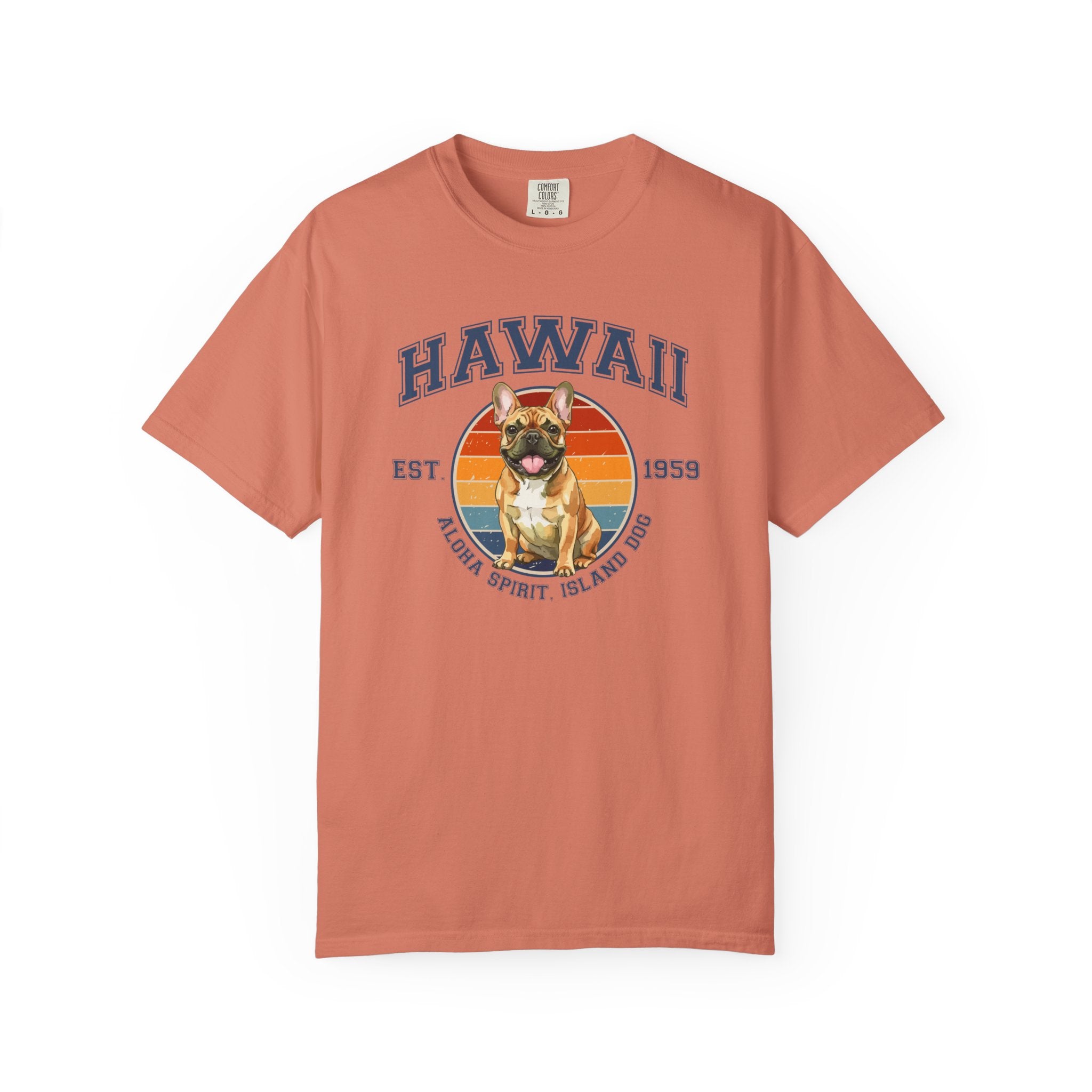 Hawaii Vintage State T-Shirt – Sunset French Bulldog