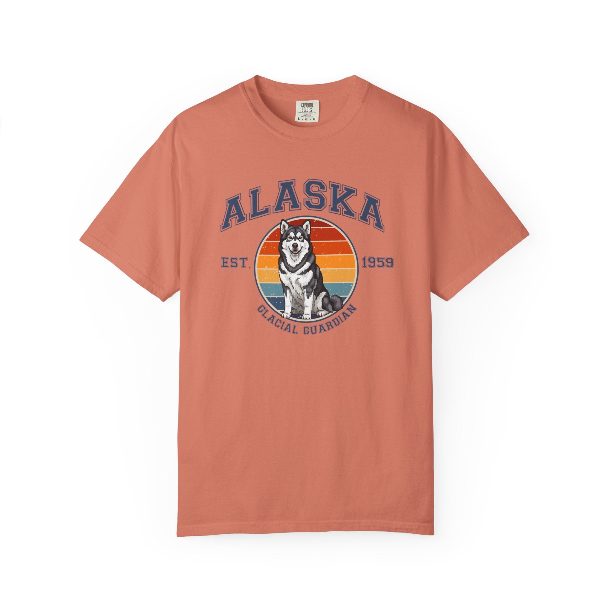Alaska Vintage State T-Shirt – Sunset Alaskan Malamute