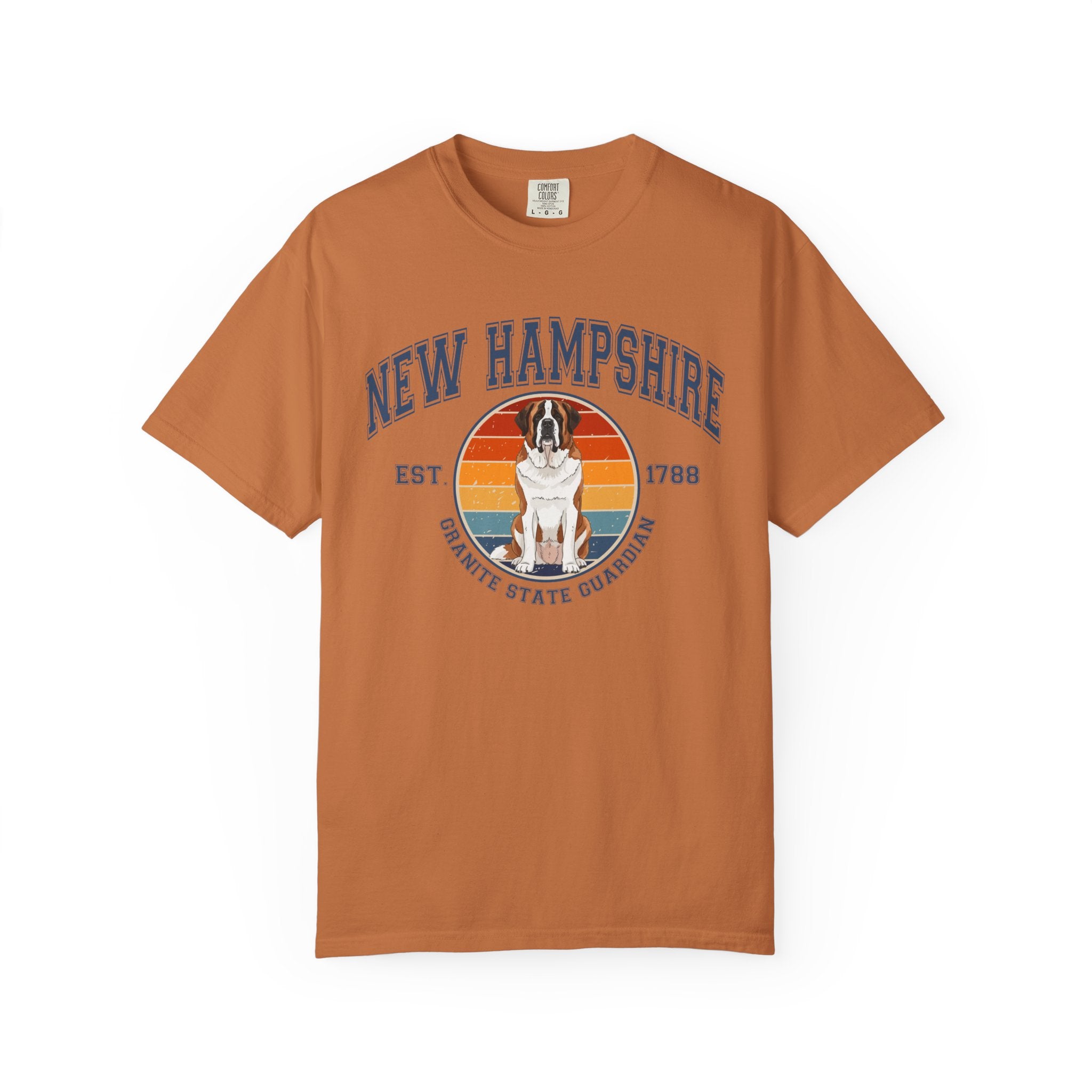 New Hampshire Vintage State T-Shirt – Sunset Saint Bernard