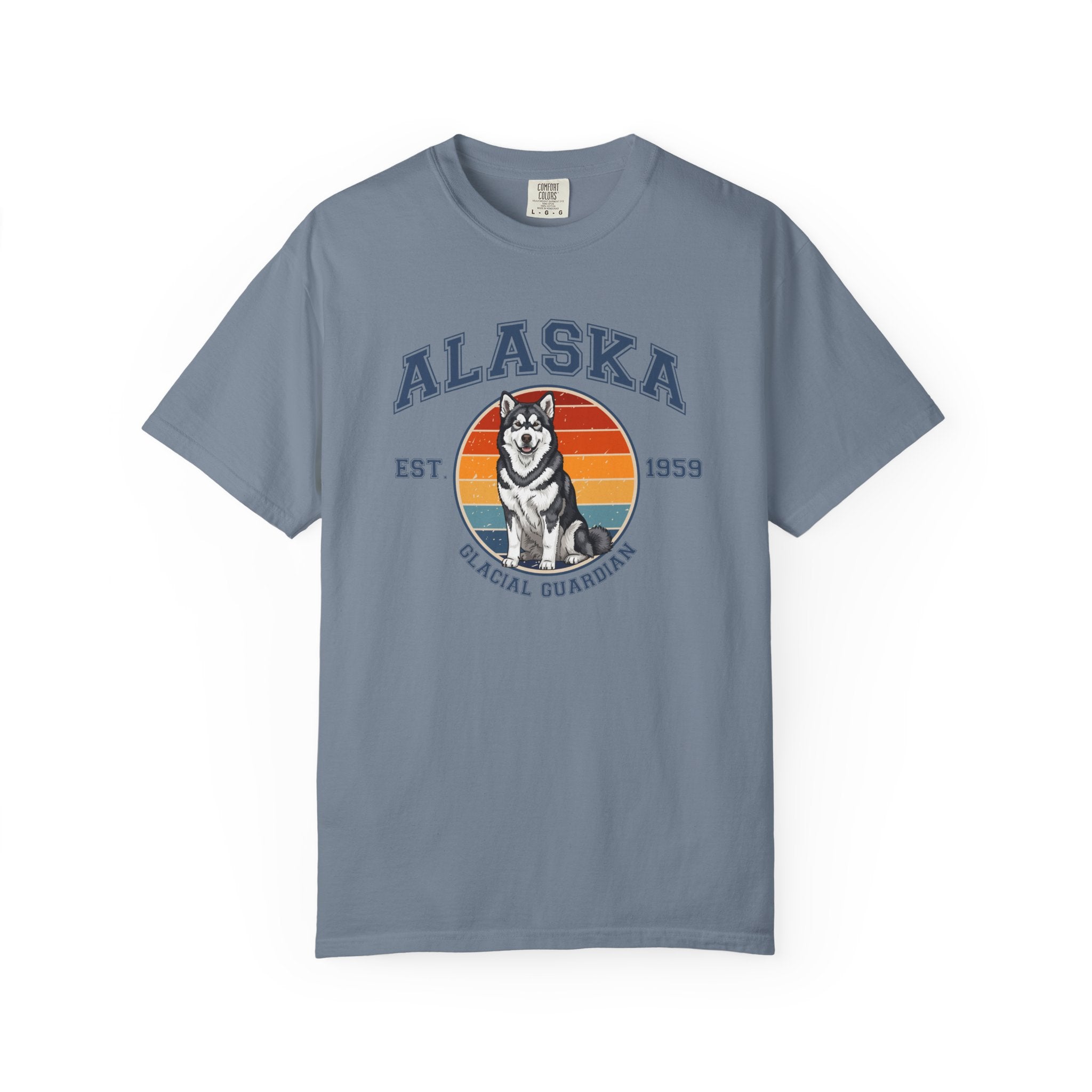 Alaska Vintage State T-Shirt – Sunset Alaskan Malamute