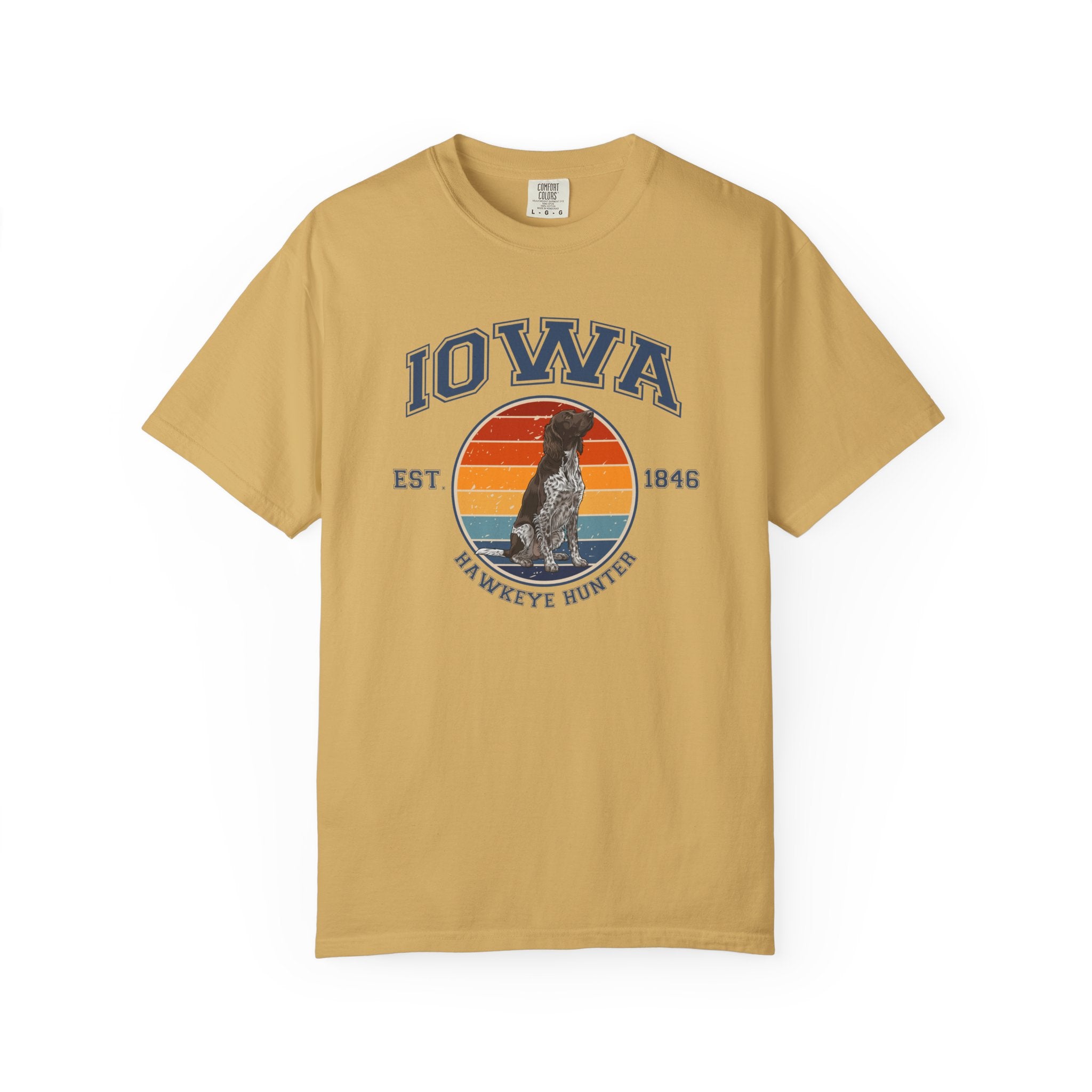 Iowa Vintage State T-Shirt – Sunset German Longhaired Pointer