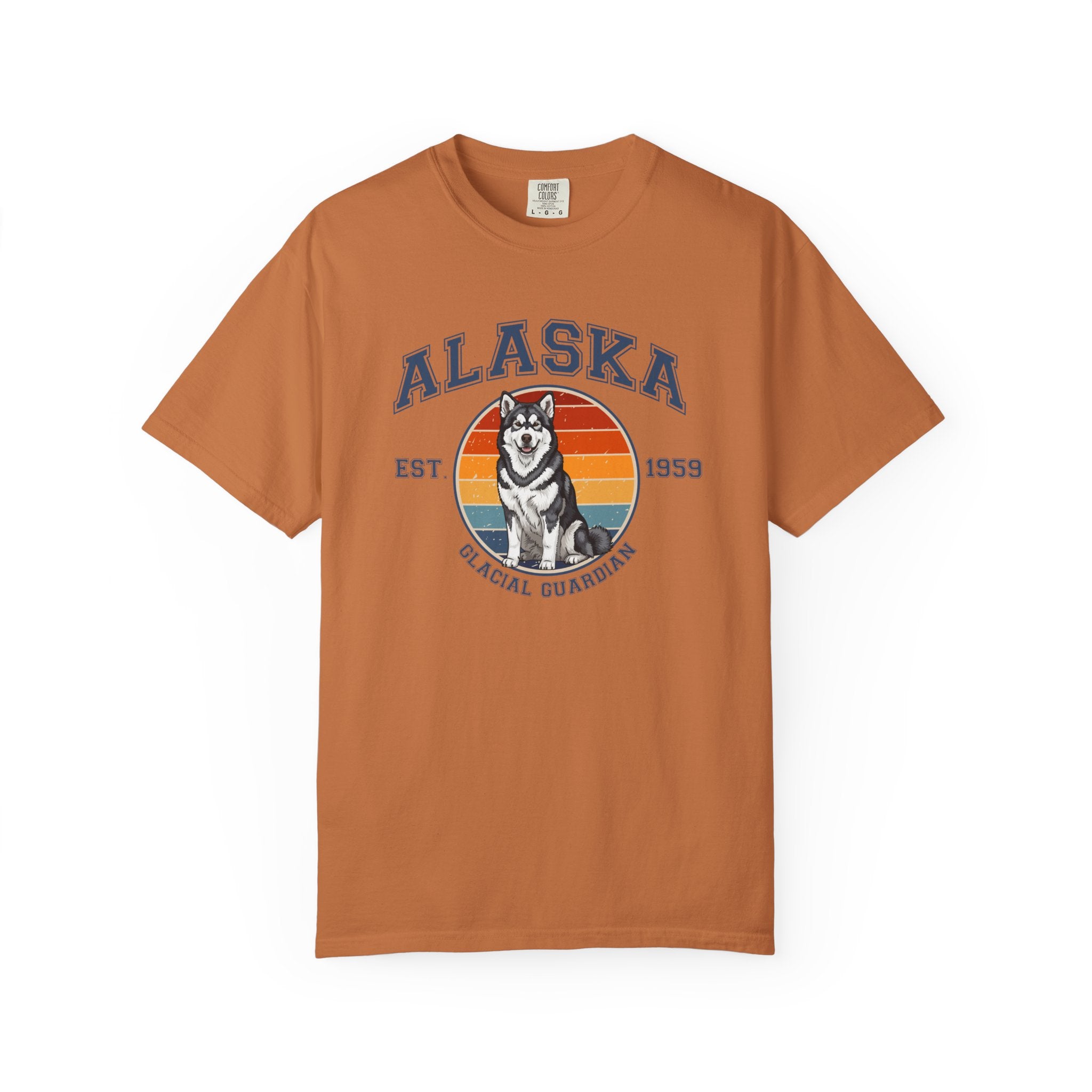 Alaska Vintage State T-Shirt – Sunset Alaskan Malamute