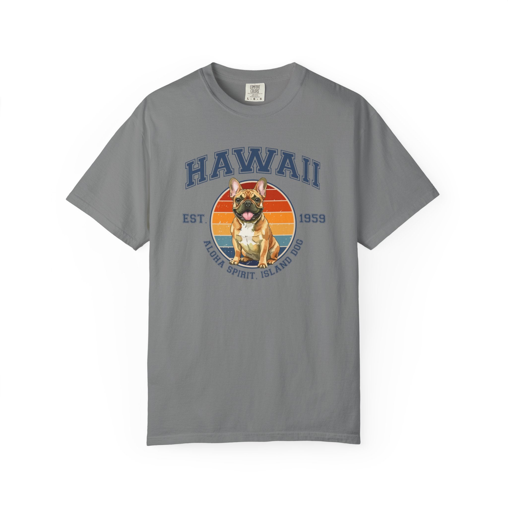 Hawaii Vintage State T-Shirt – Sunset French Bulldog