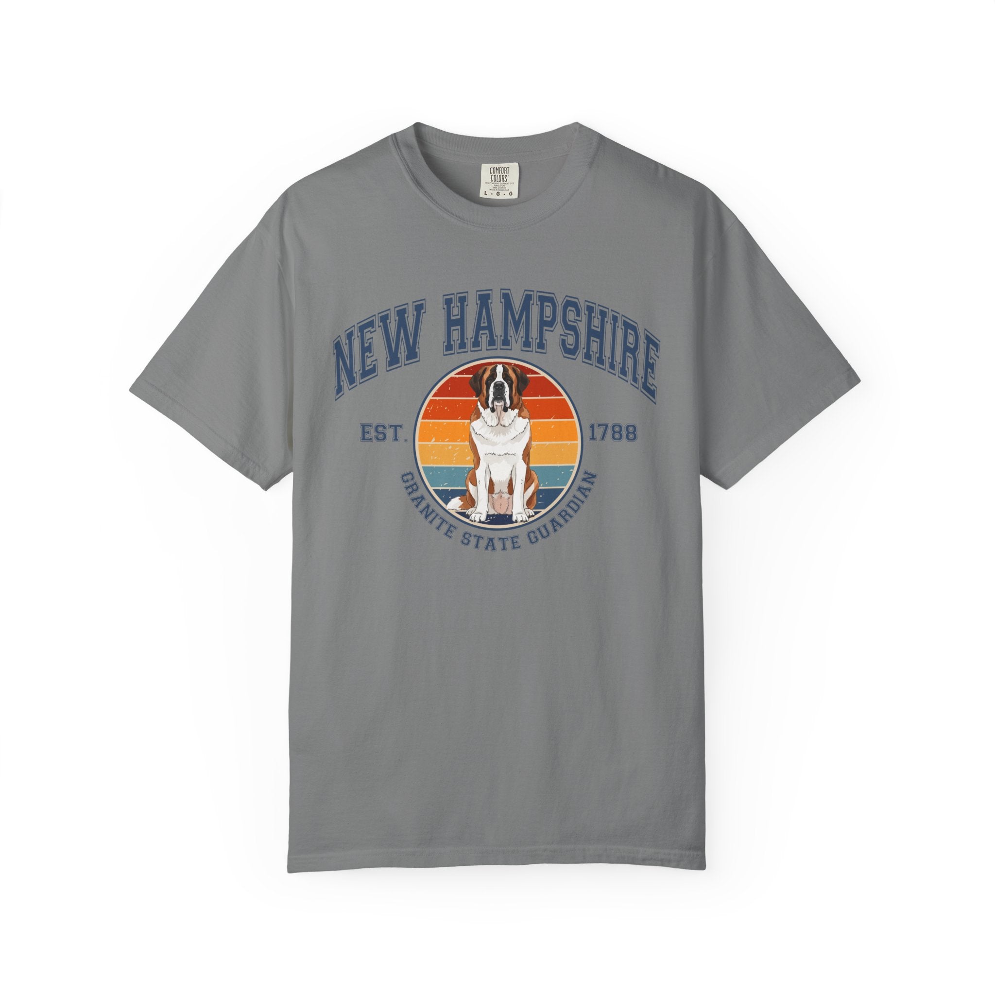 New Hampshire Vintage State T-Shirt – Sunset Saint Bernard