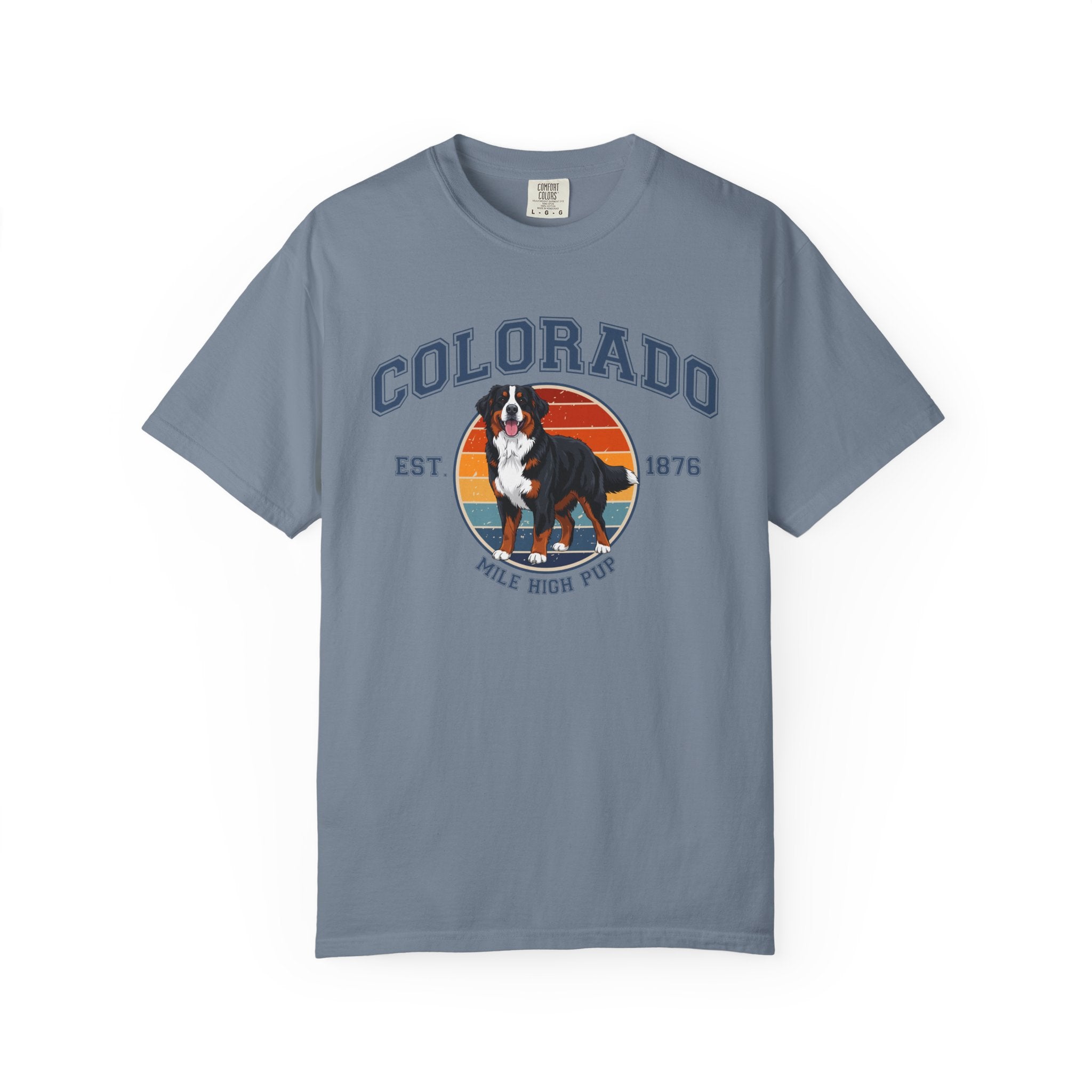 Colorado Vintage State T-Shirt – Sunset Bernese Mountain Dog