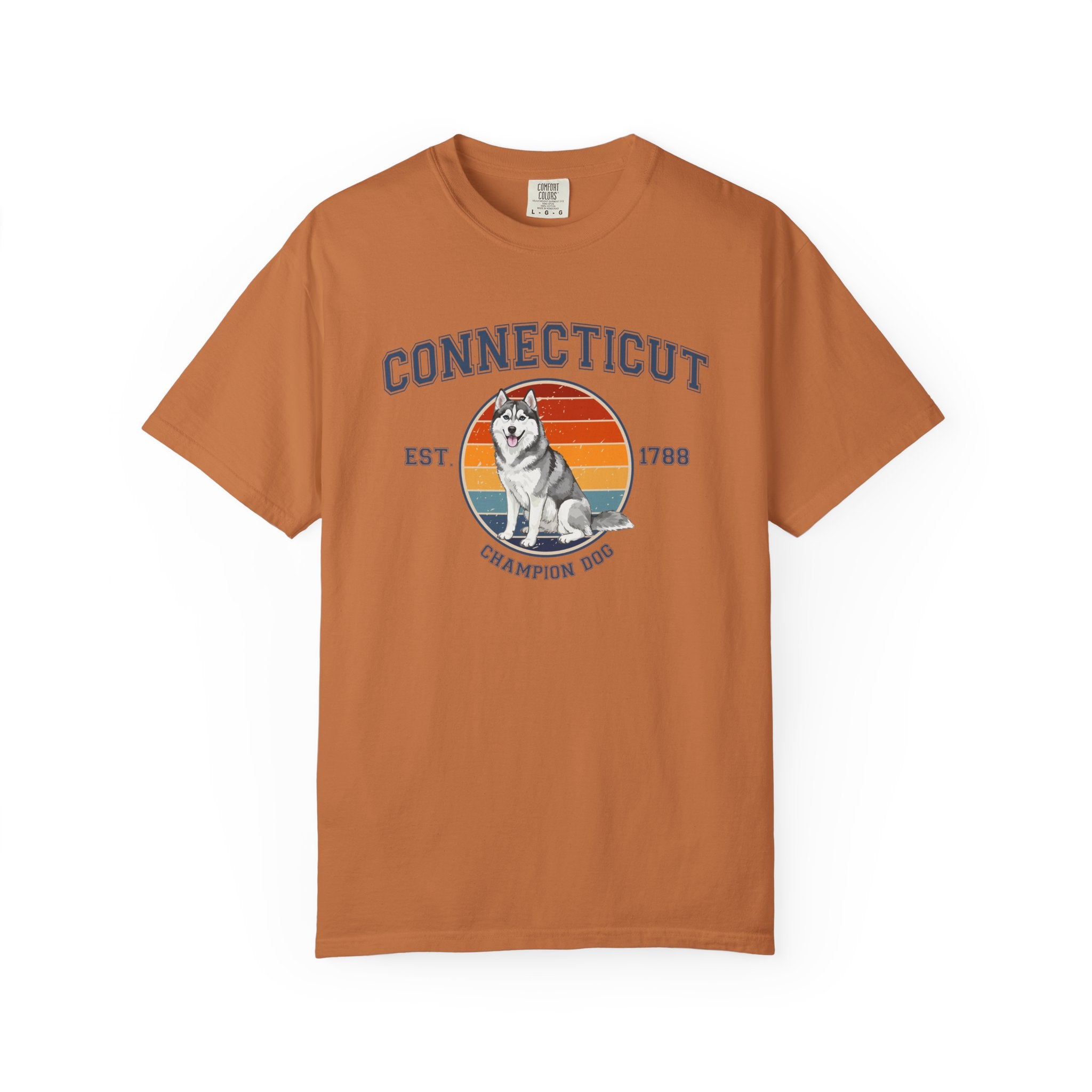 Connecticut Vintage State T-Shirt – Sunset Husky