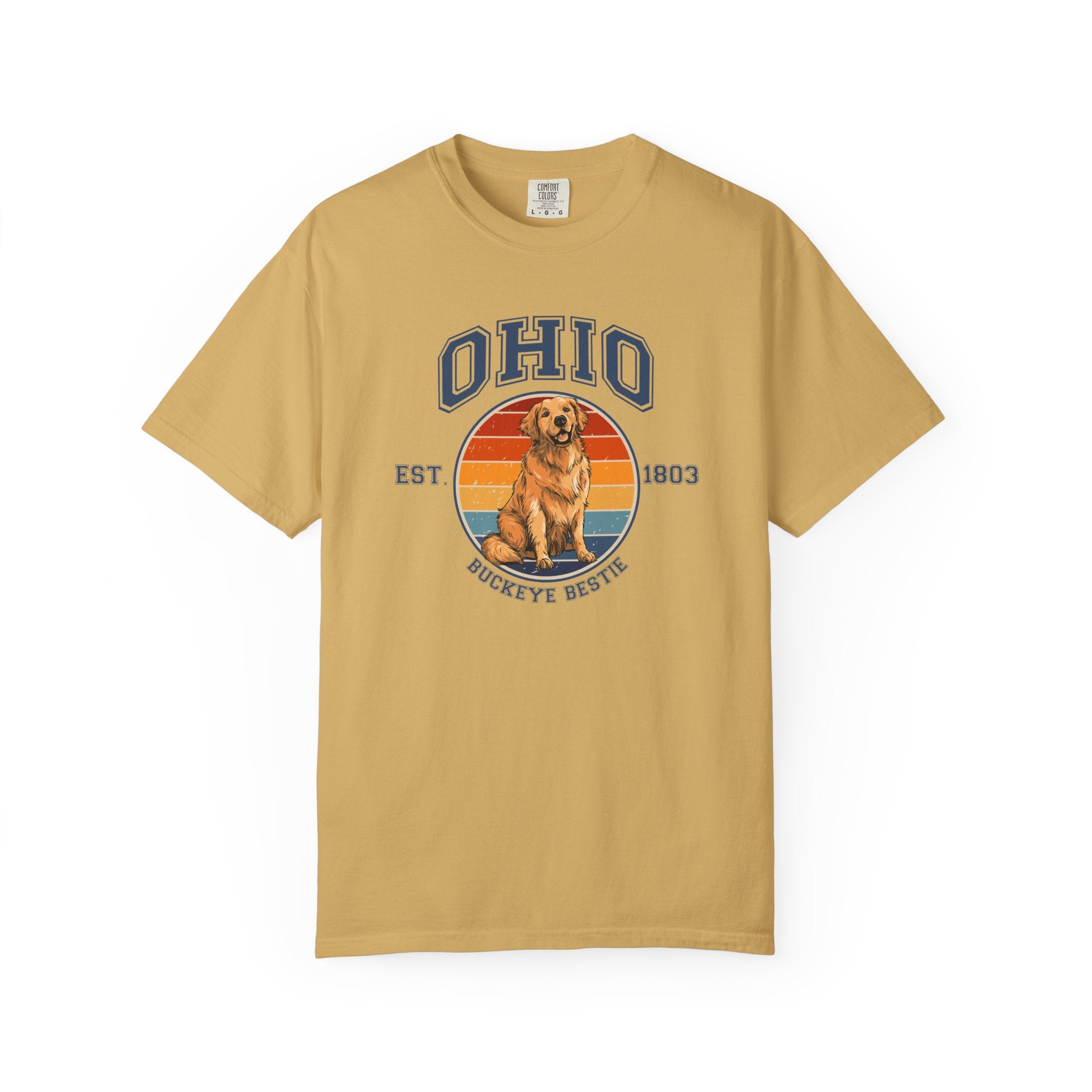 Ohio Vintage State T-Shirt – Sunset Golden Retriever