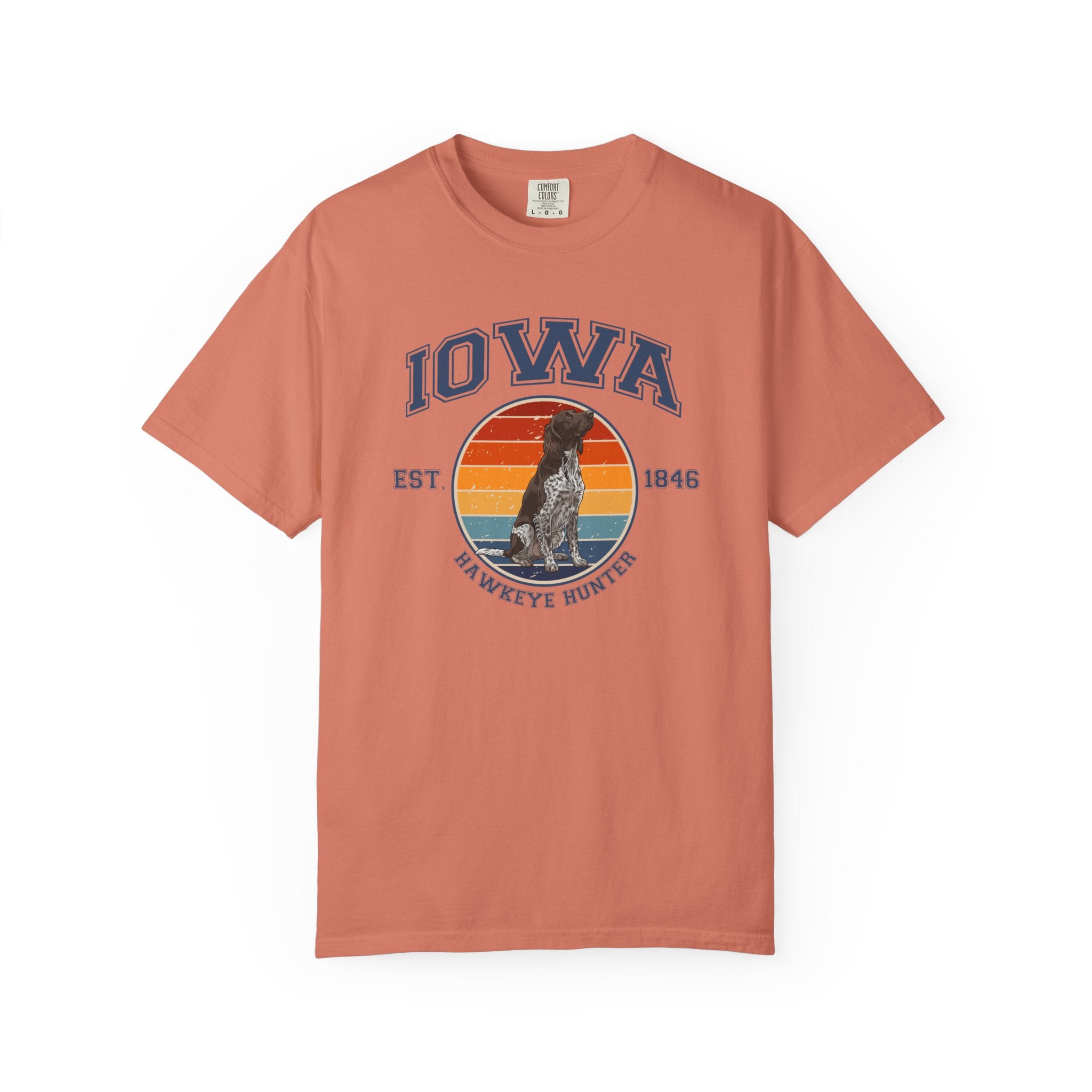 Iowa Vintage State T-Shirt – Sunset German Longhaired Pointer