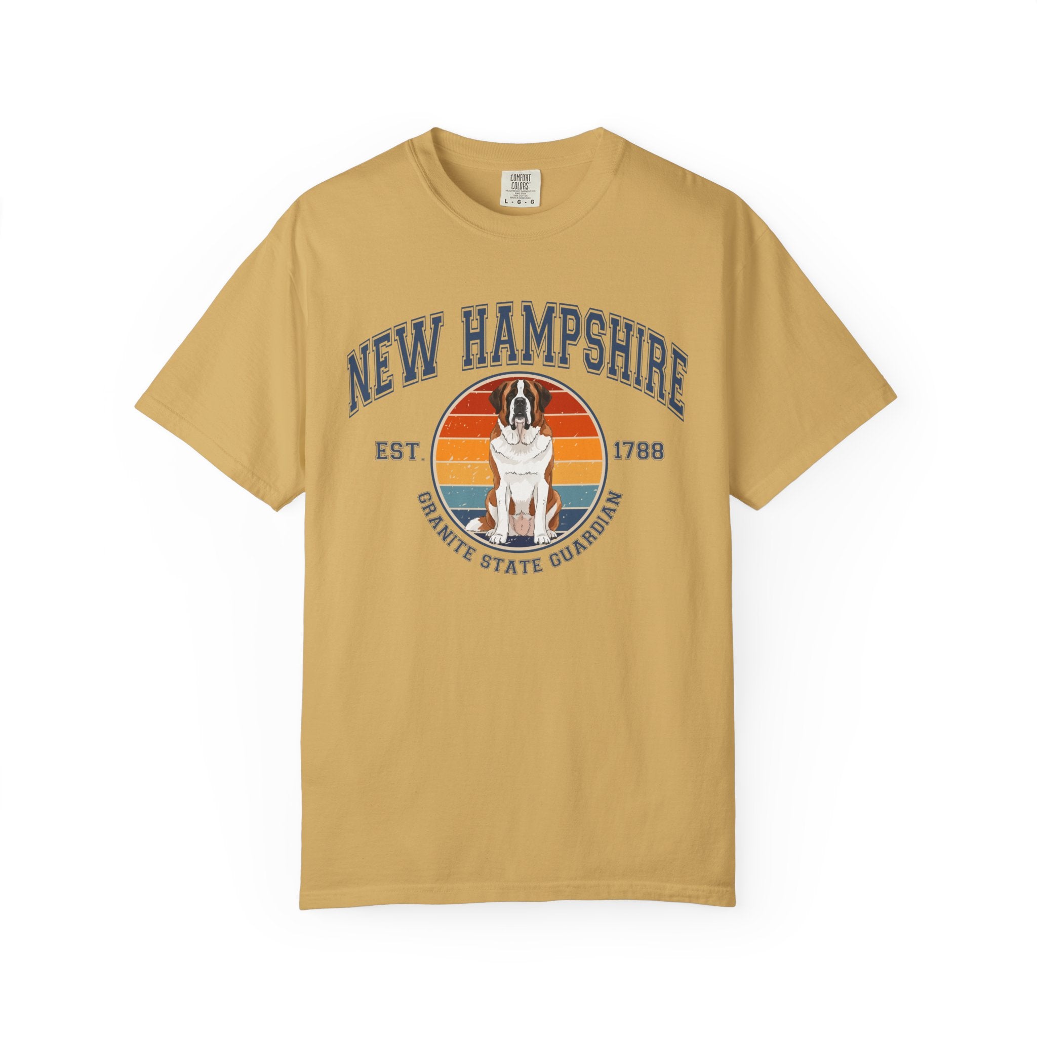 New Hampshire Vintage State T-Shirt – Sunset Saint Bernard