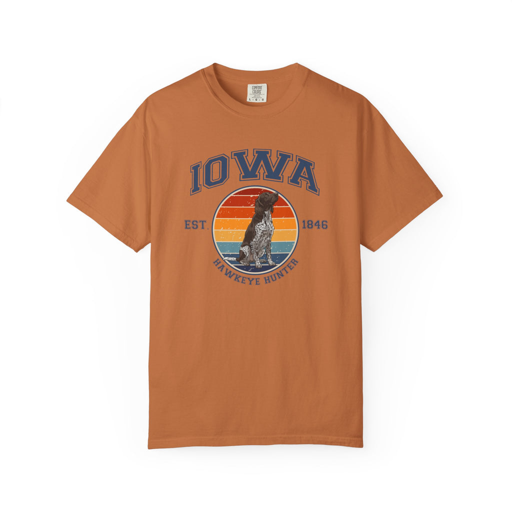 Iowa Vintage State T-Shirt – Sunset German Longhaired Pointer