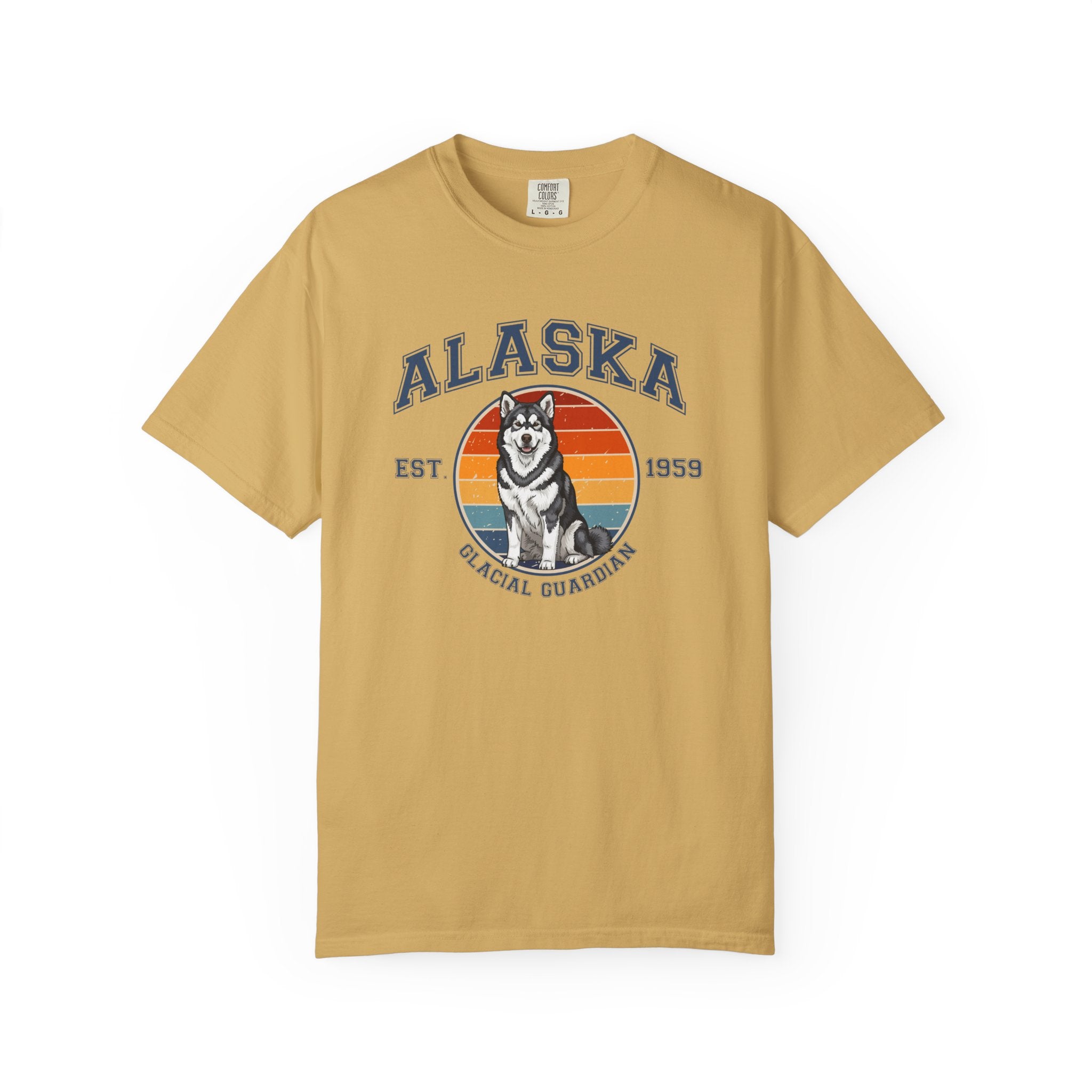 Alaska Vintage State T-Shirt – Sunset Alaskan Malamute