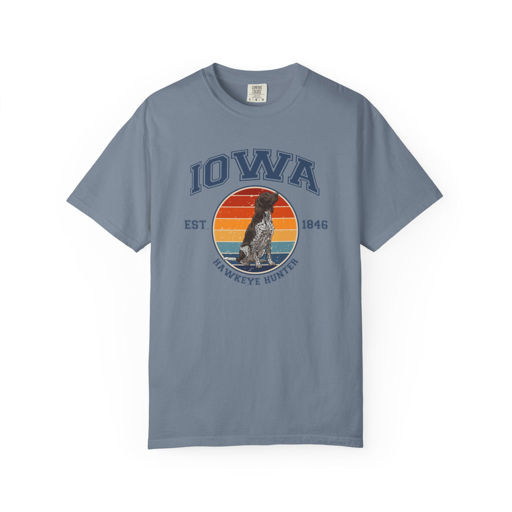 Iowa Vintage State T-Shirt – Sunset German Longhaired Pointer