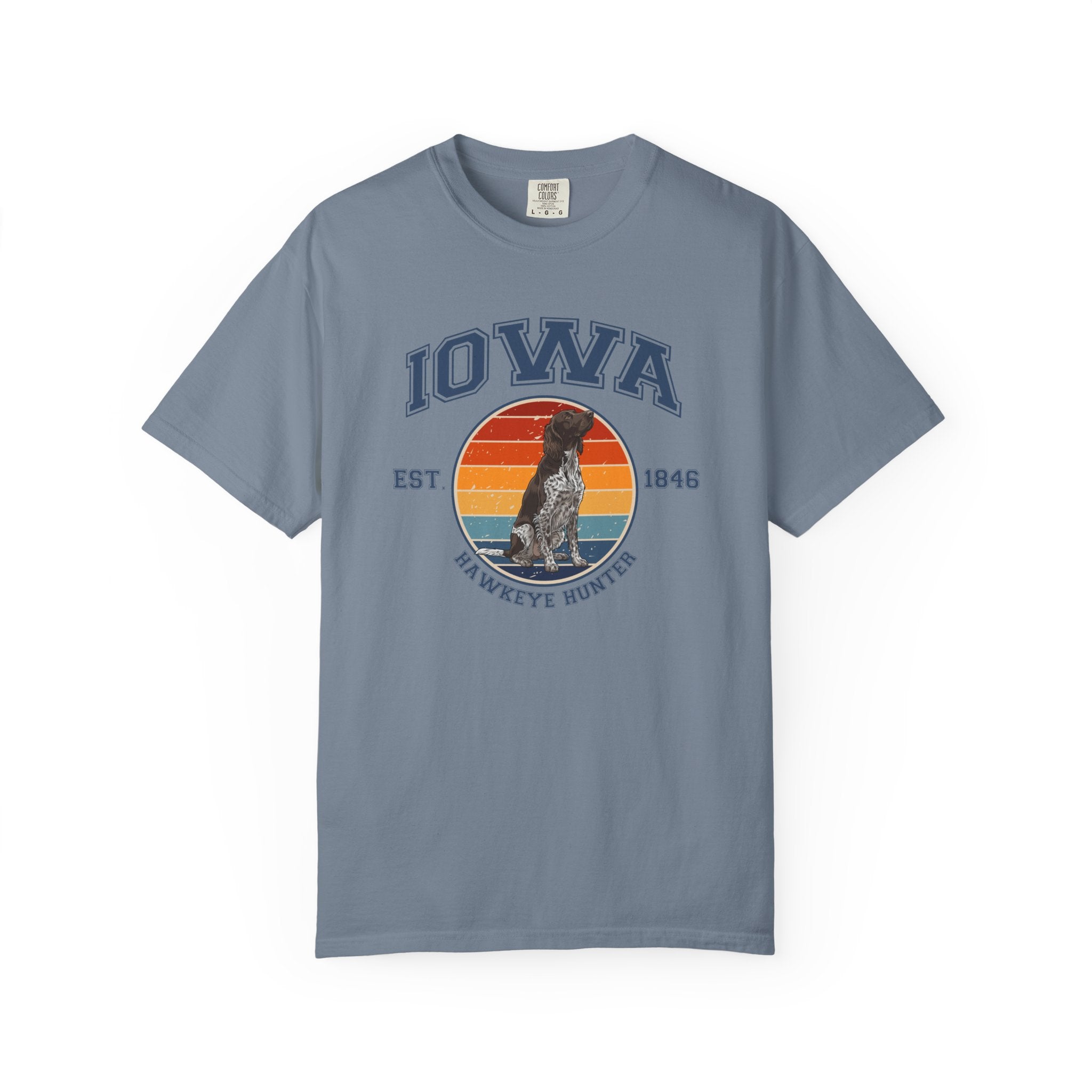 Iowa Vintage State T-Shirt – Sunset German Longhaired Pointer